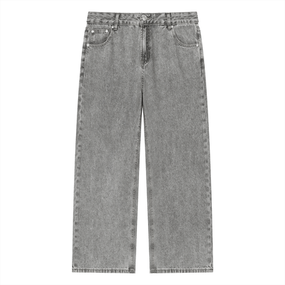 Unisex Vintage Wash Straight Leg Jeans