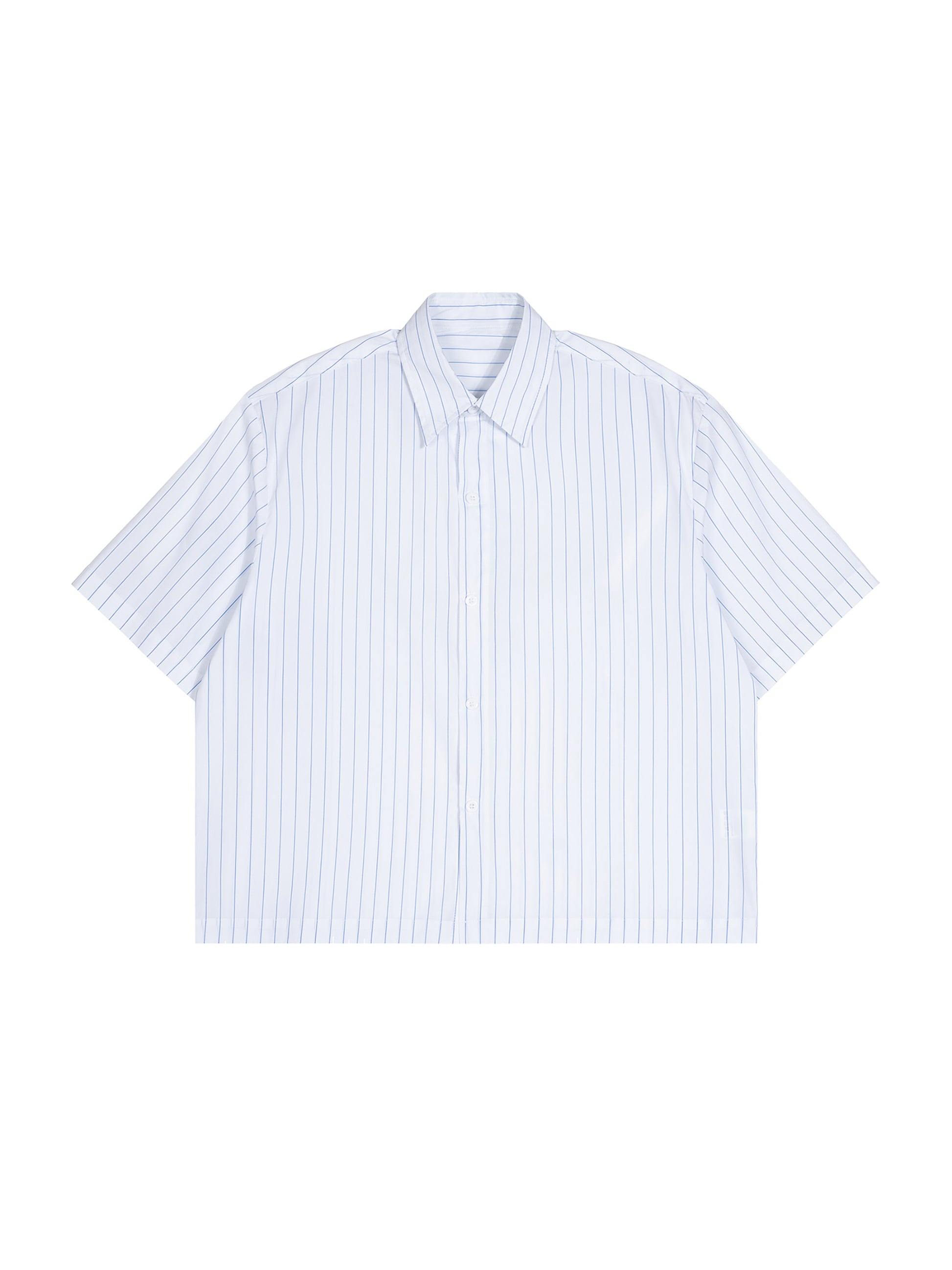 Unisex Striped Boxy Button-Up Shirt