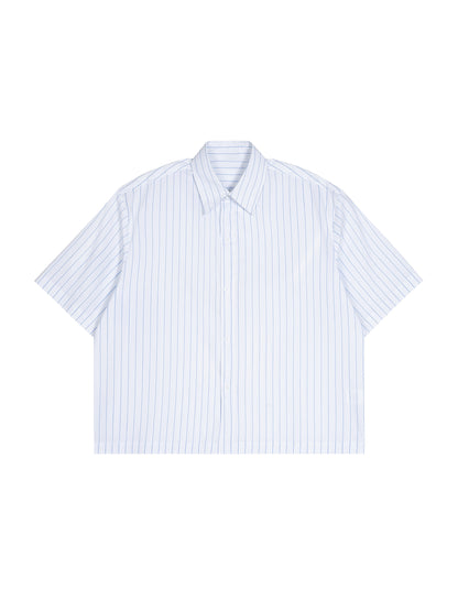 Unisex Striped Boxy Button-Up Shirt