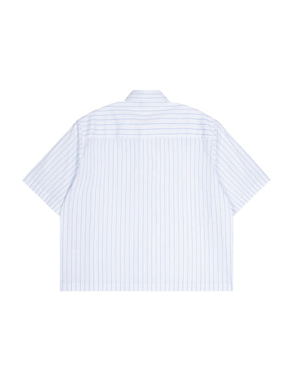 Unisex Striped Boxy Button-Up Shirt