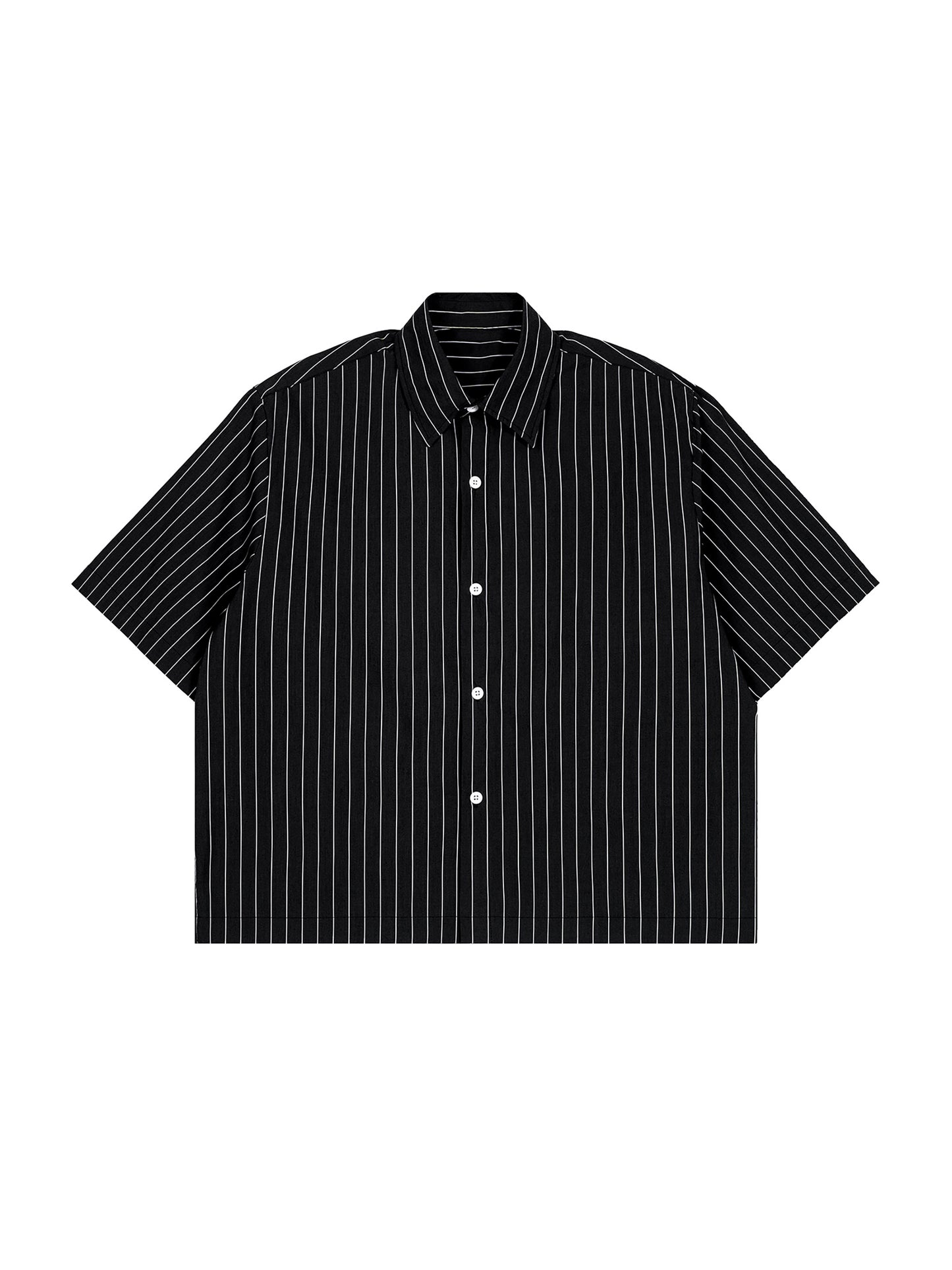 Unisex Striped Boxy Button-Up Shirt