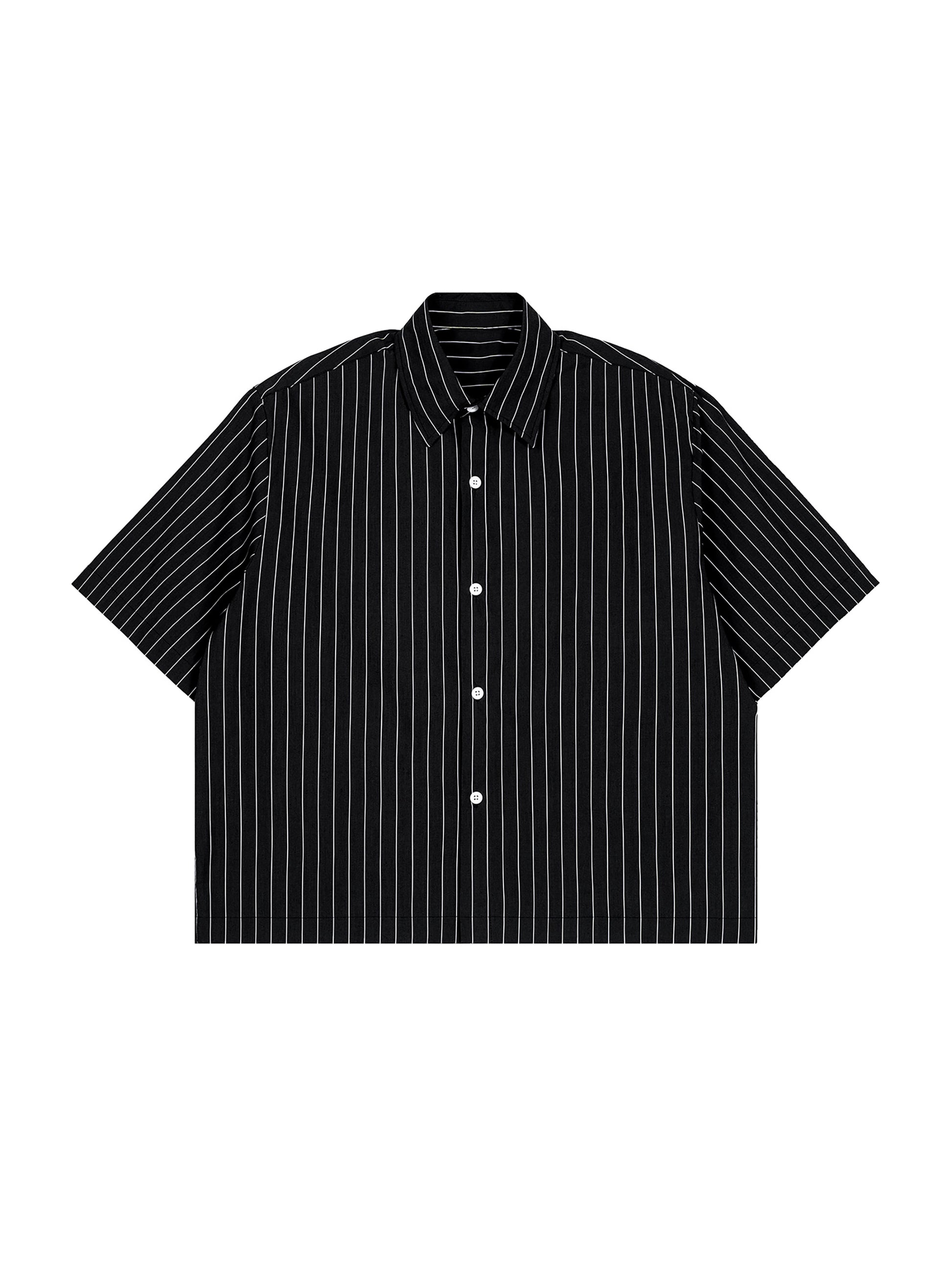 Unisex Striped Boxy Button-Up Shirt
