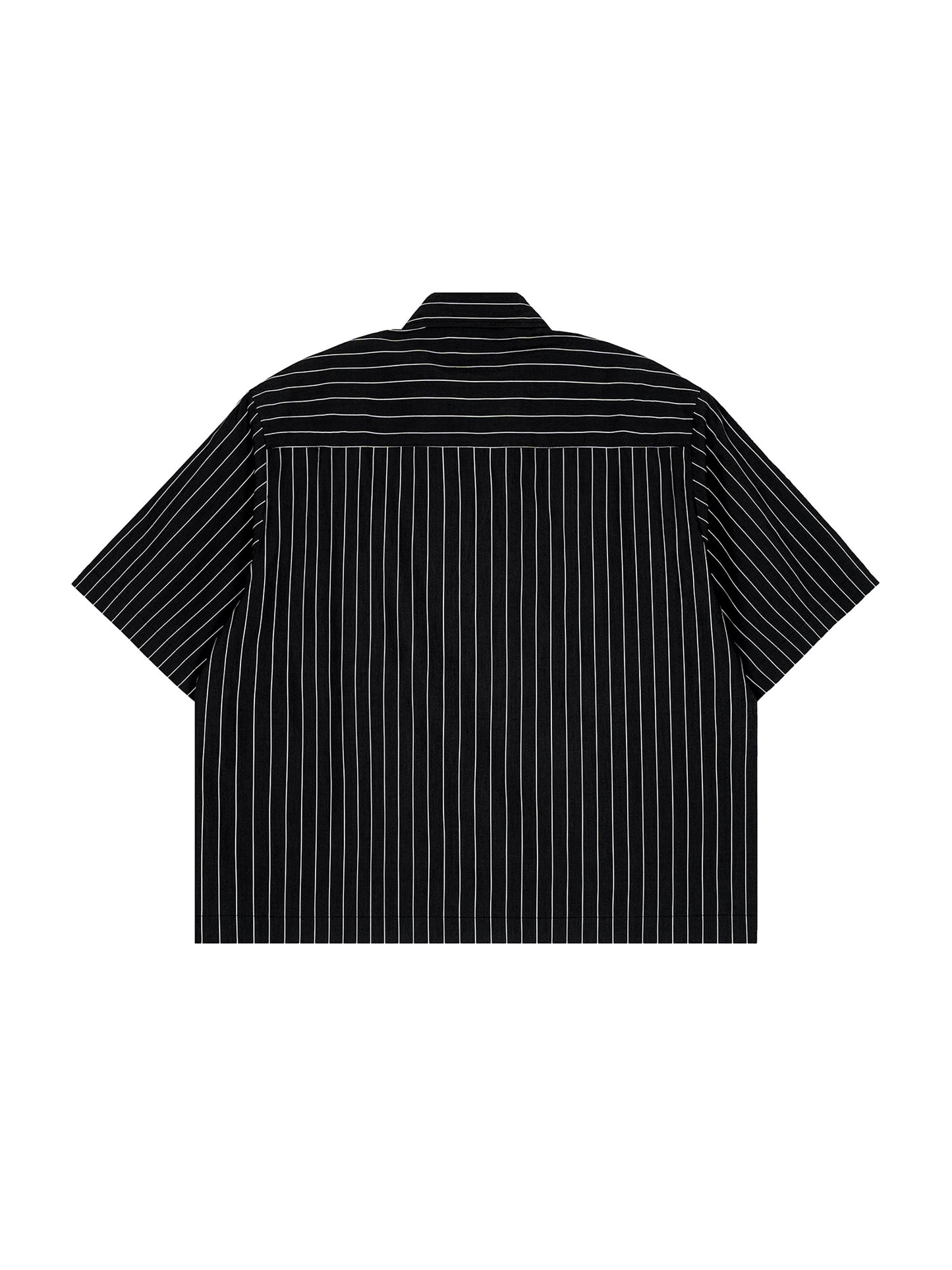 Unisex Striped Boxy Button-Up Shirt