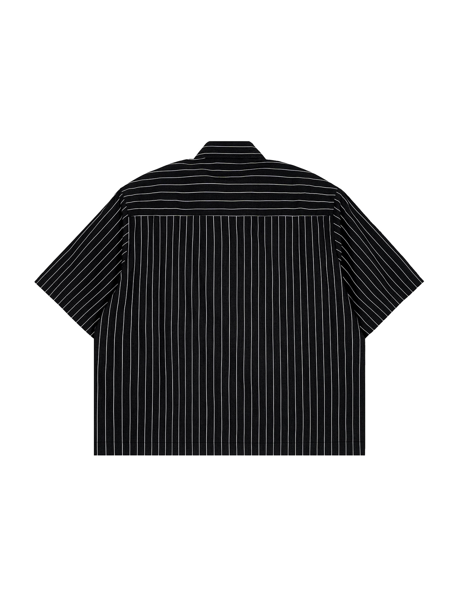 Unisex Striped Boxy Button-Up Shirt