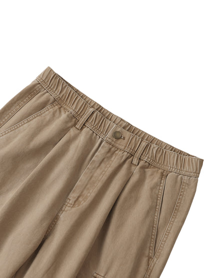 Cotton Elastic-Waist Cargo Pants detail