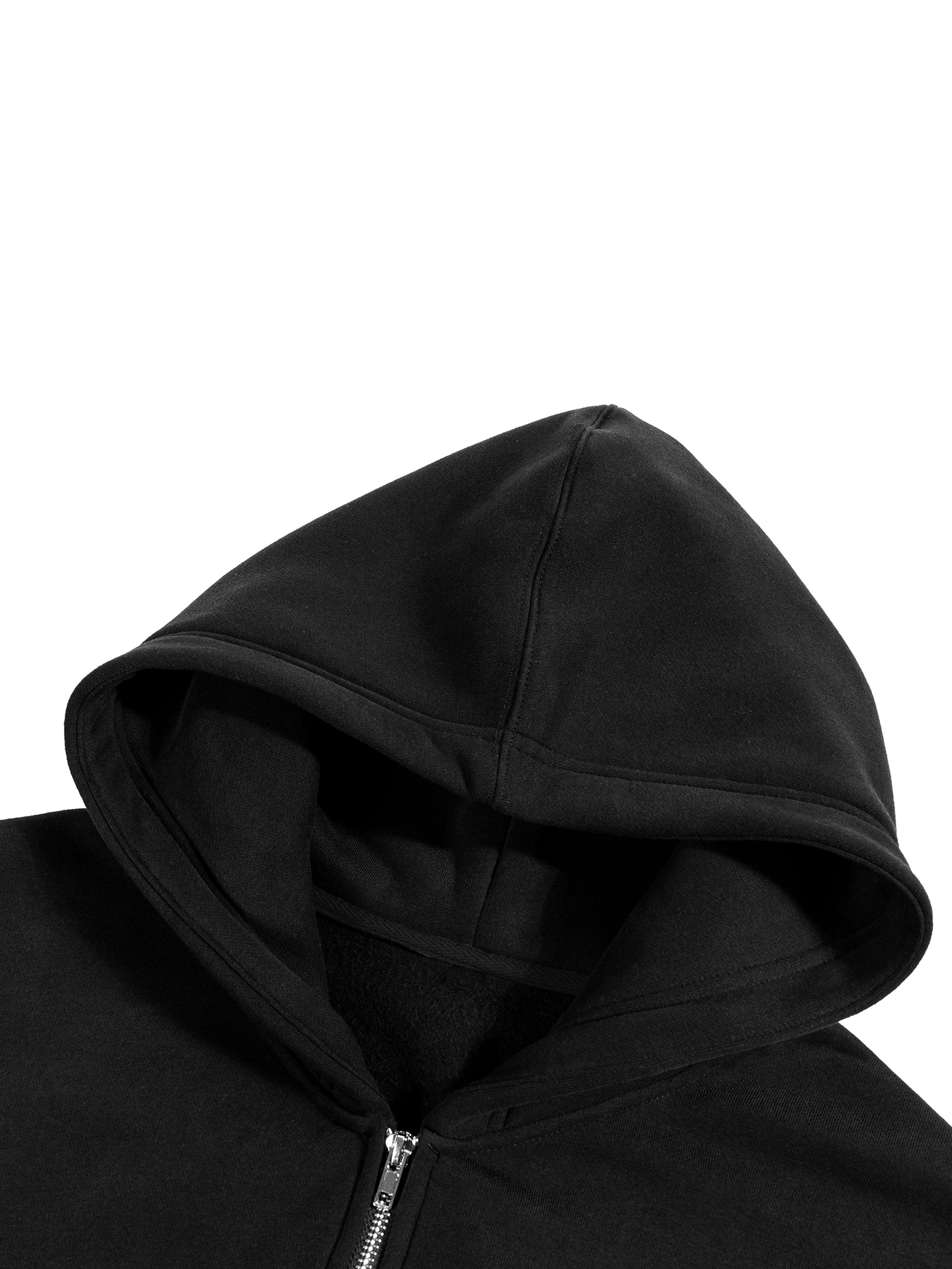 Fleece Zip-Up Boxy Hoodie detail