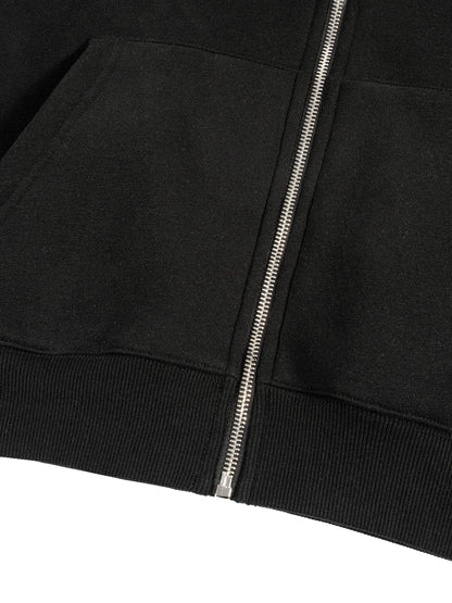 Fleece Zip-Up Boxy Hoodie detail