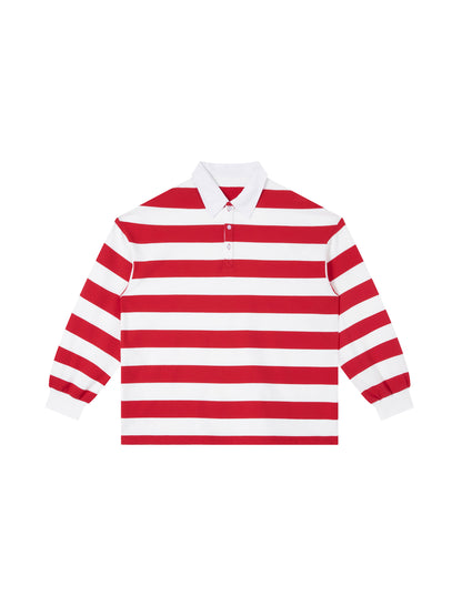 Color Block Stripe Polo Shirt - Main 1