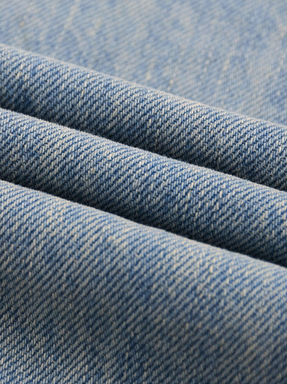 Sun Fade Raw Hem Denim Jeans - Detail 4