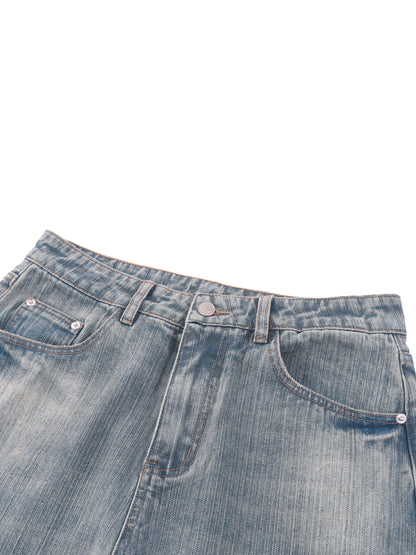 Vintage Wash Distressed Denim Jeans - Detail 1