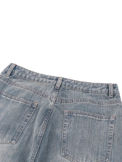 Vintage Wash Distressed Denim Jeans - Detail 2