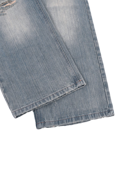 Vintage Wash Distressed Denim Jeans - Detail 5