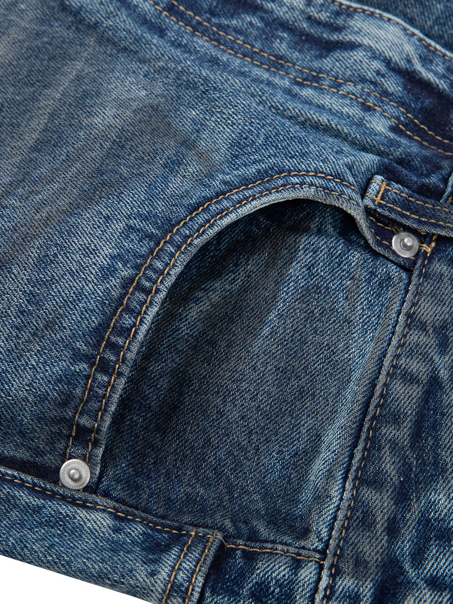 Vintage Wash Baggy Denim Jeans - Detail 4