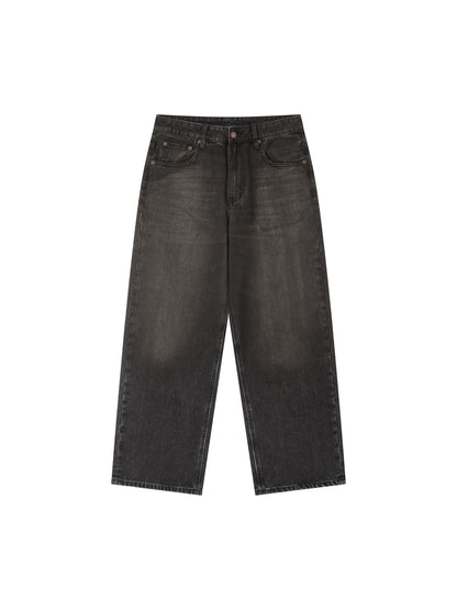 Vintage Wash Heavyweight Denim Jeans - Main 1