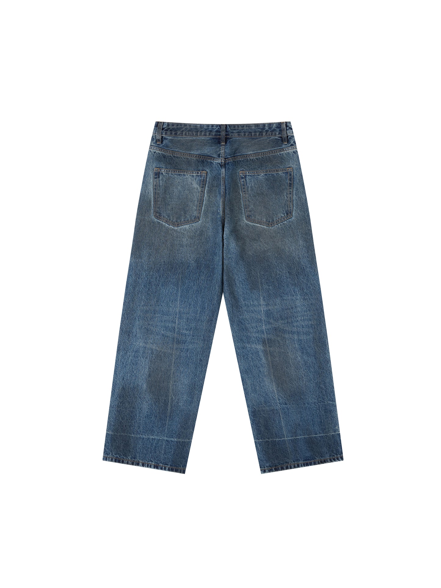 Vintage Wash Baggy Denim Jeans - Main 2