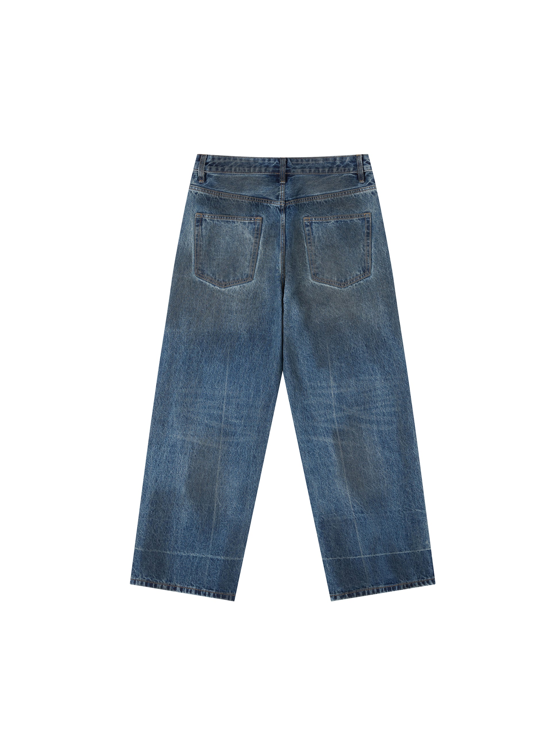 Vintage Wash Baggy Denim Jeans - Main 2
