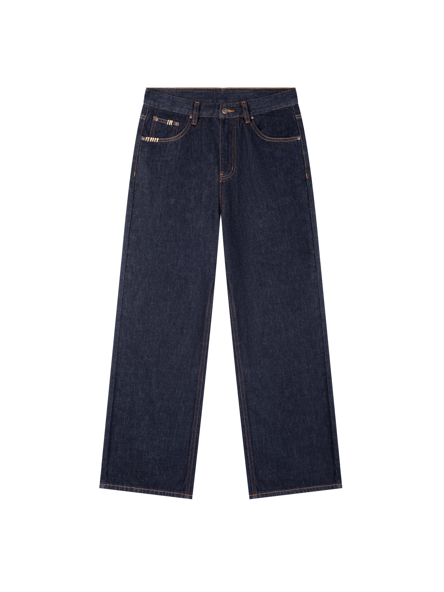 Heavyweight Straight Leg Denim Jeans - Model Shot 1