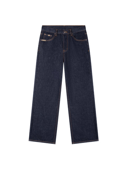 Heavyweight Straight Leg Denim Jeans - Model Shot 1