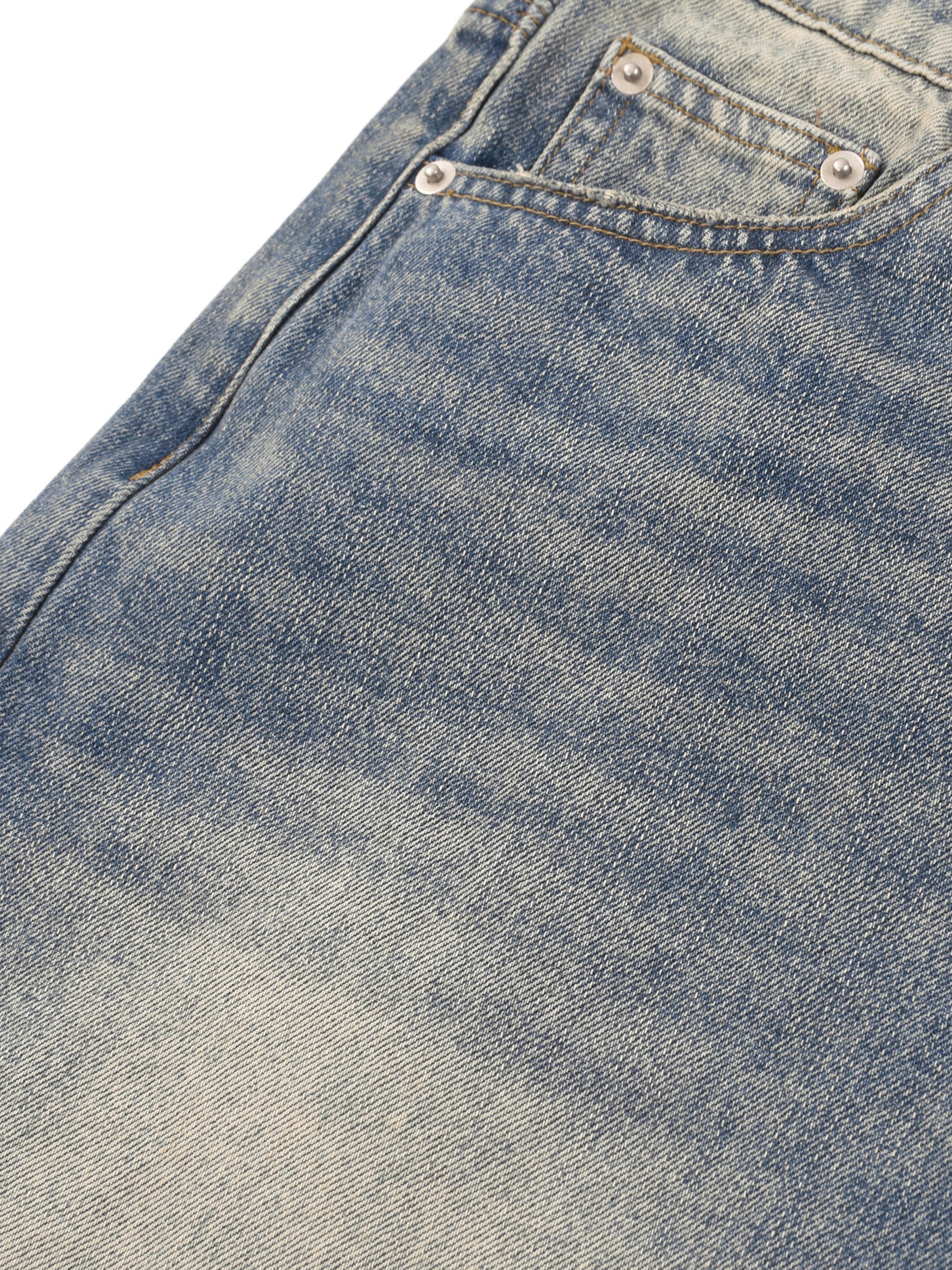 Faded Distressed Baggy Denim Shorts detail