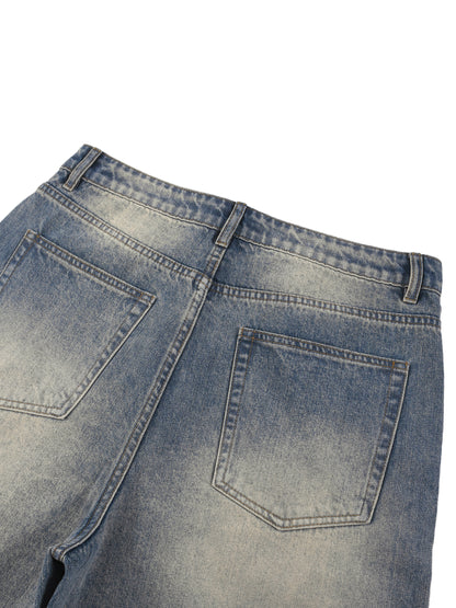 Faded Distressed Baggy Denim Shorts detail