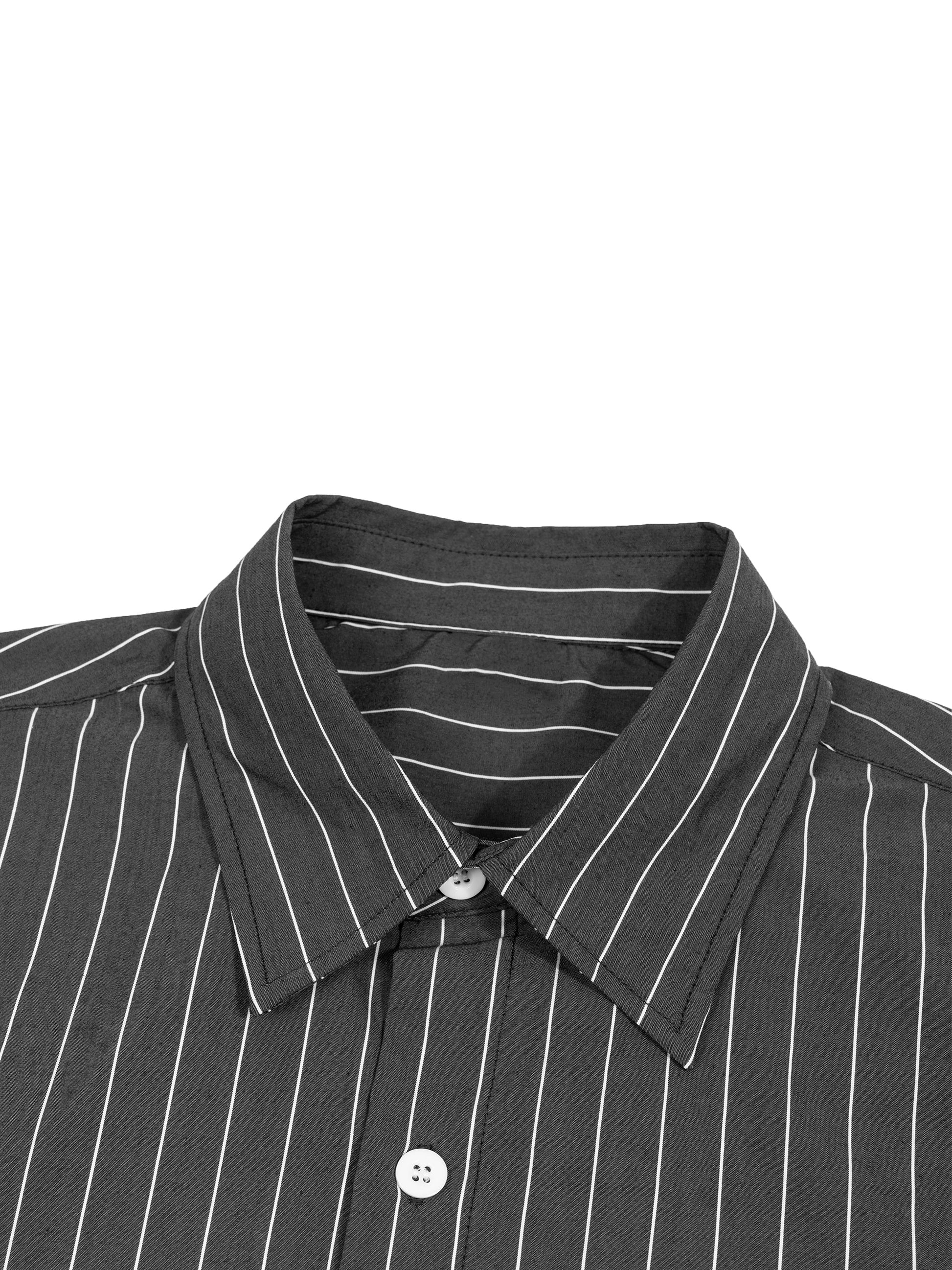 Unisex Striped Boxy Button-Up Shirt detail