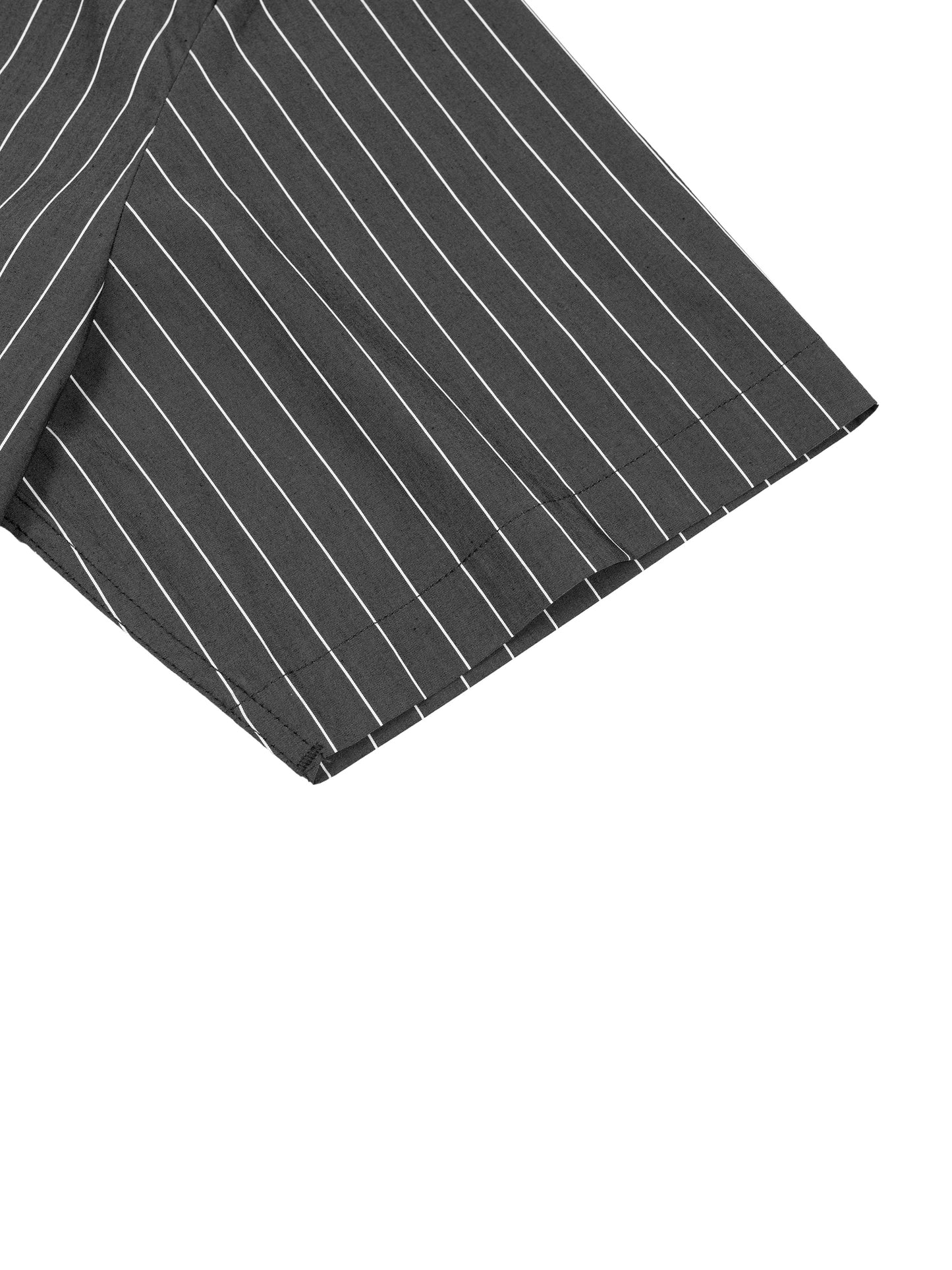 Unisex Striped Boxy Button-Up Shirt detail