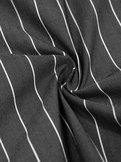 Unisex Striped Boxy Button-Up Shirt detail