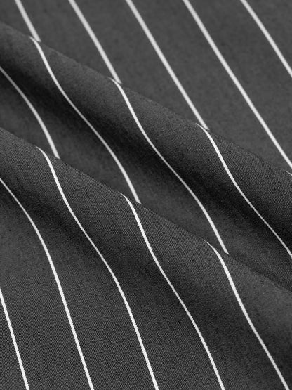 Unisex Striped Boxy Button-Up Shirt detail