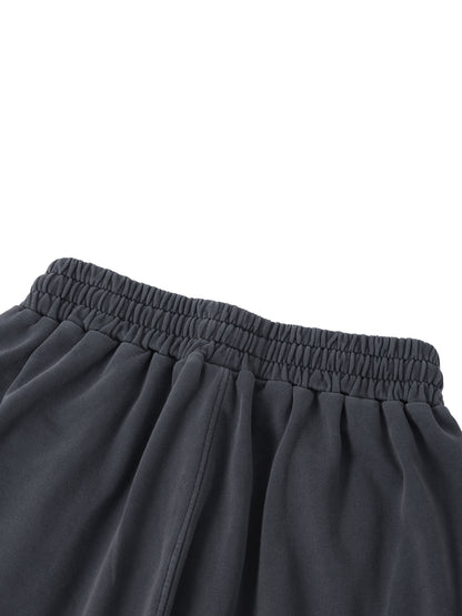 Unisex Vintage Wash Raw Edge Shorts detail