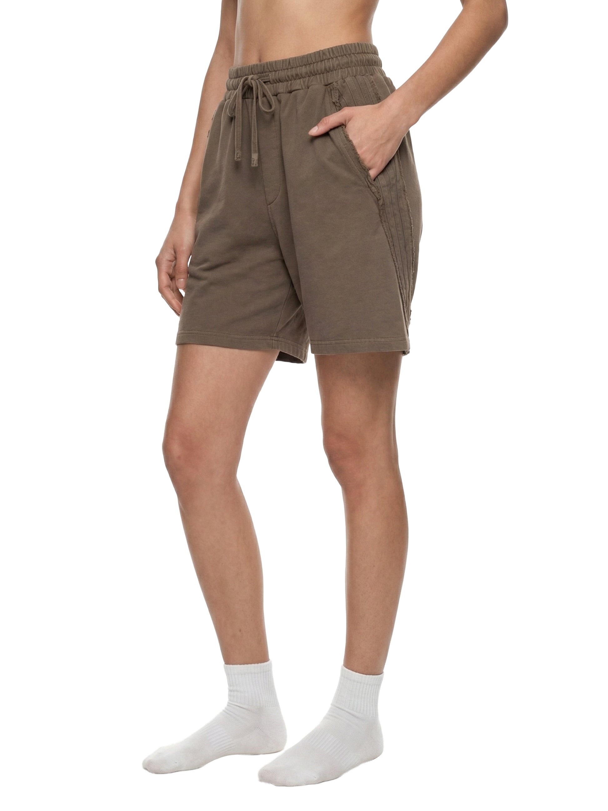 Unisex Vintage Wash Raw Edge Shorts