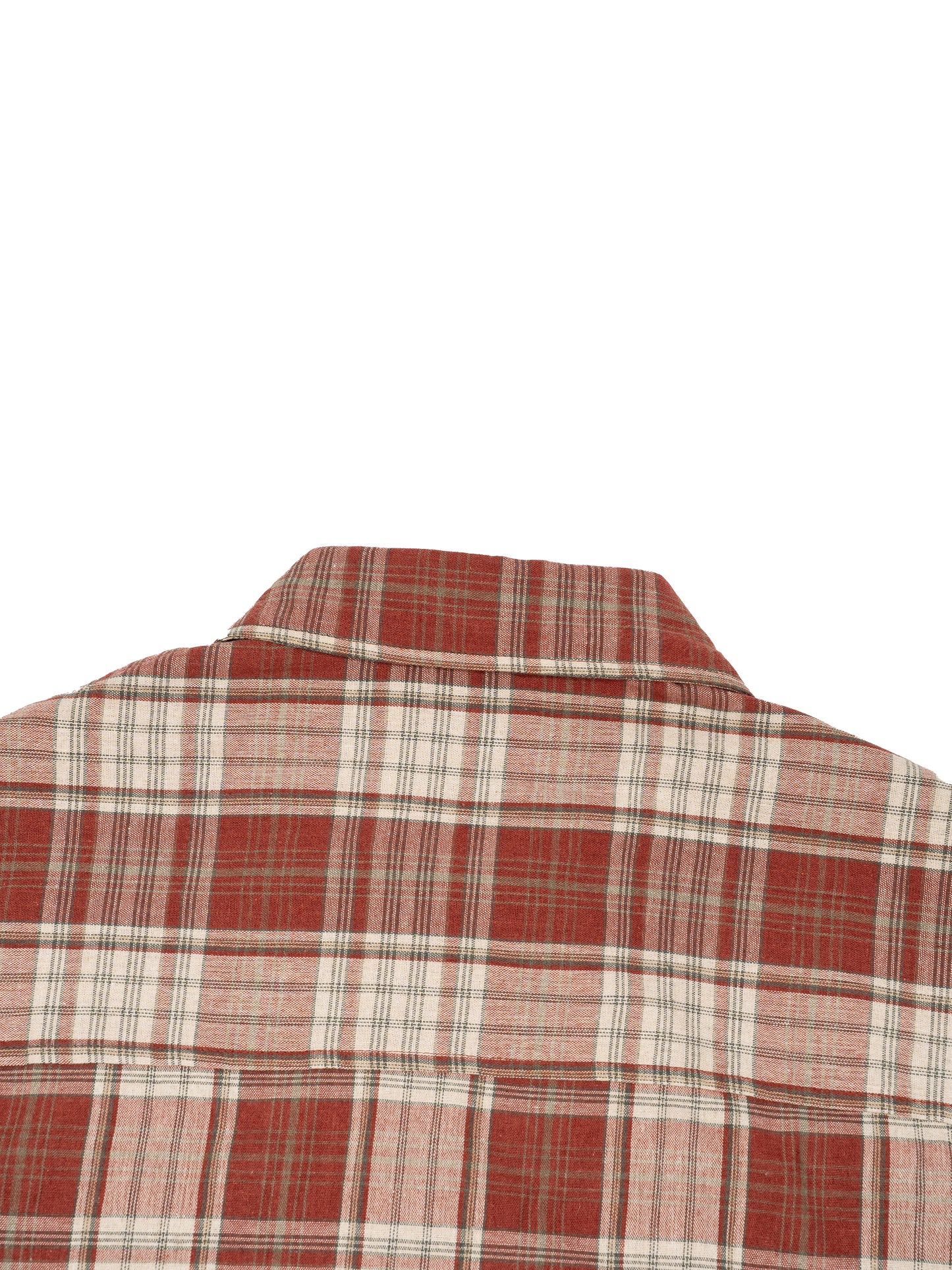 Unisex Plaid Boxy Short Sleeve Shirt detail