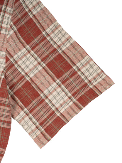 Unisex Plaid Boxy Short Sleeve Shirt detail
