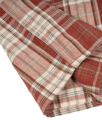 Unisex Plaid Boxy Short Sleeve Shirt detail