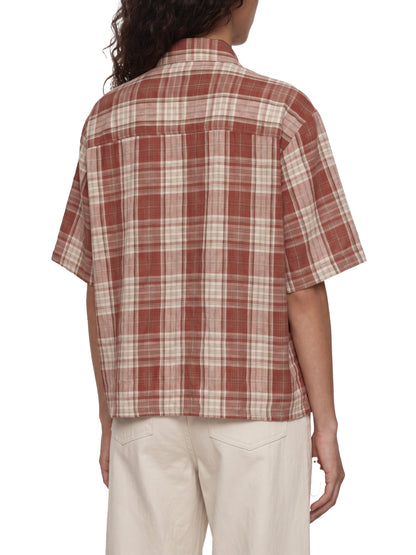 Unisex Plaid Boxy Short Sleeve Shirt