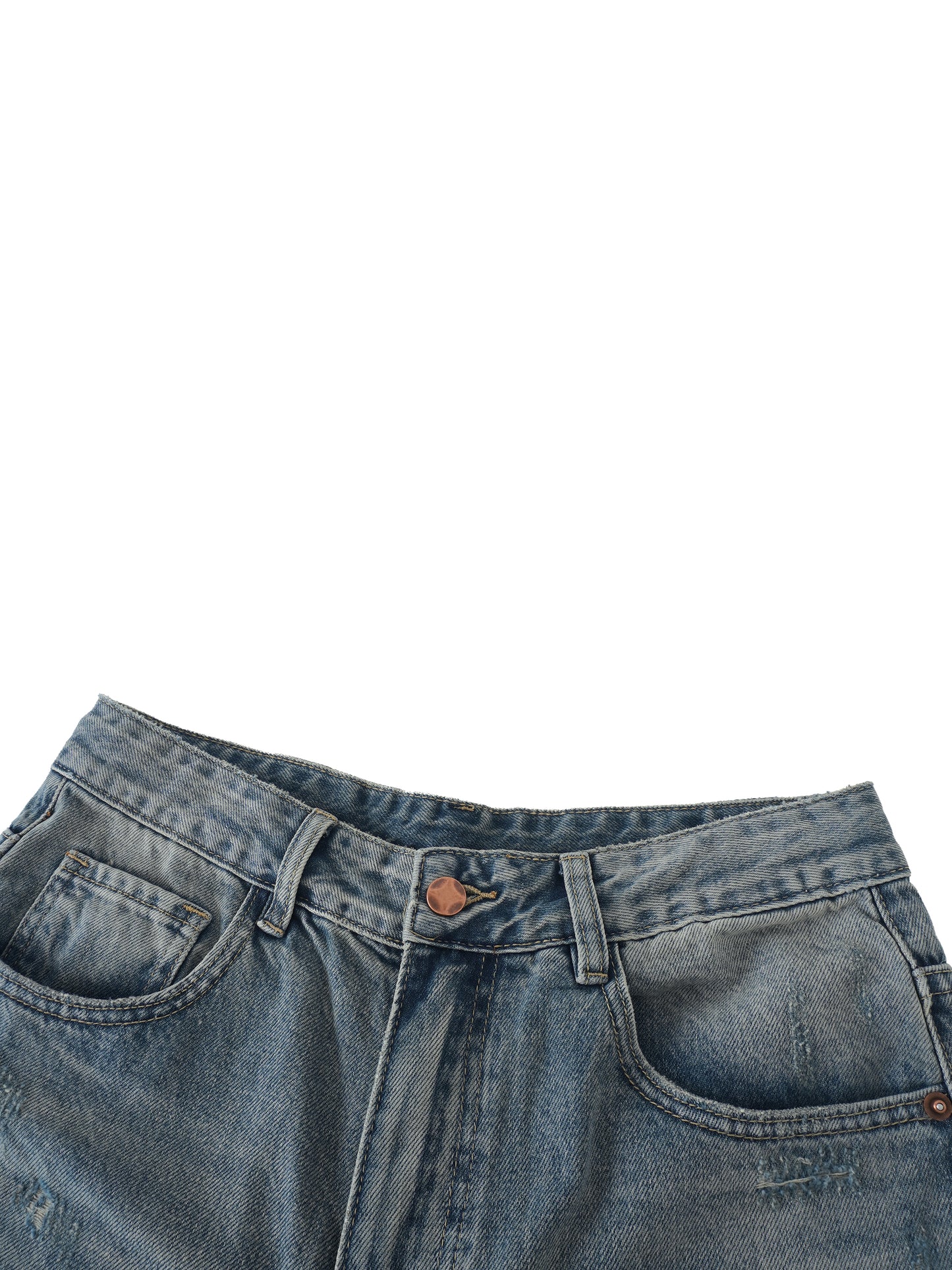 Men's Distressed Barrel Leg Jeans detail