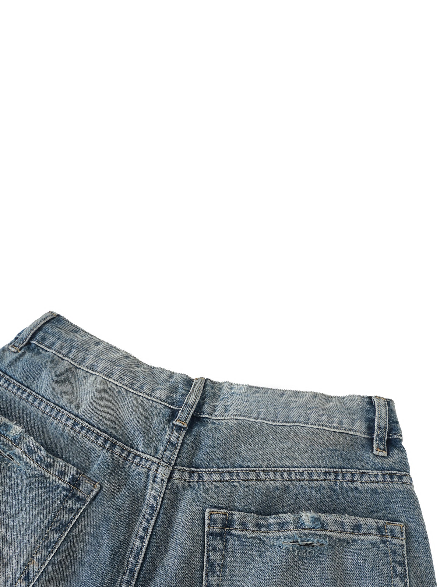 Men's Distressed Barrel Leg Jeans detail