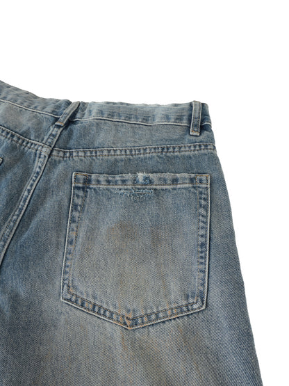Men's Distressed Barrel Leg Jeans detail