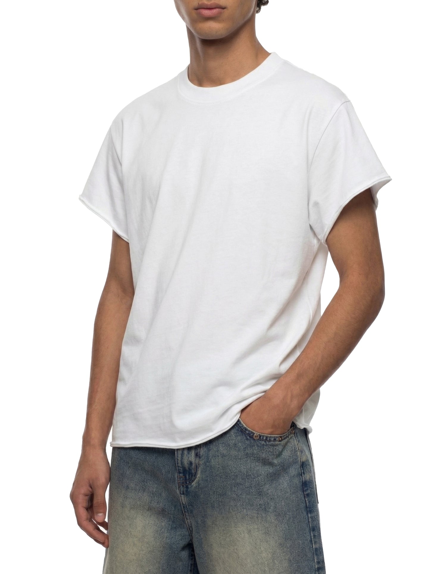 Unisex Boxy Raw Edge T-Shirt