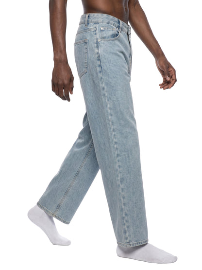 Unisex Vintage Wash Straight Leg Jeans