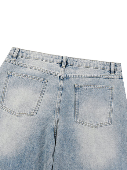 Men’s Enzyme Wash Wide Leg Jeans