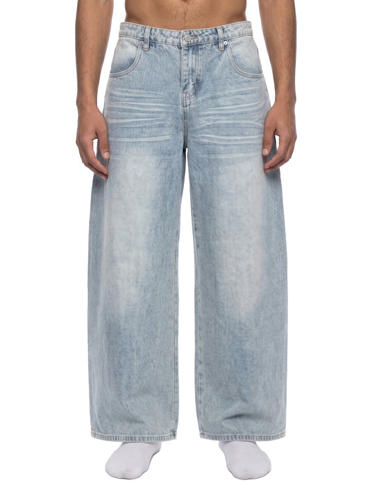 Men’s Enzyme Wash Wide Leg Jeans