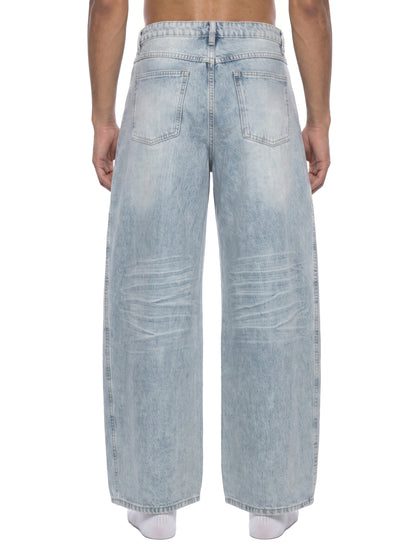 Men’s Enzyme Wash Wide Leg Jeans